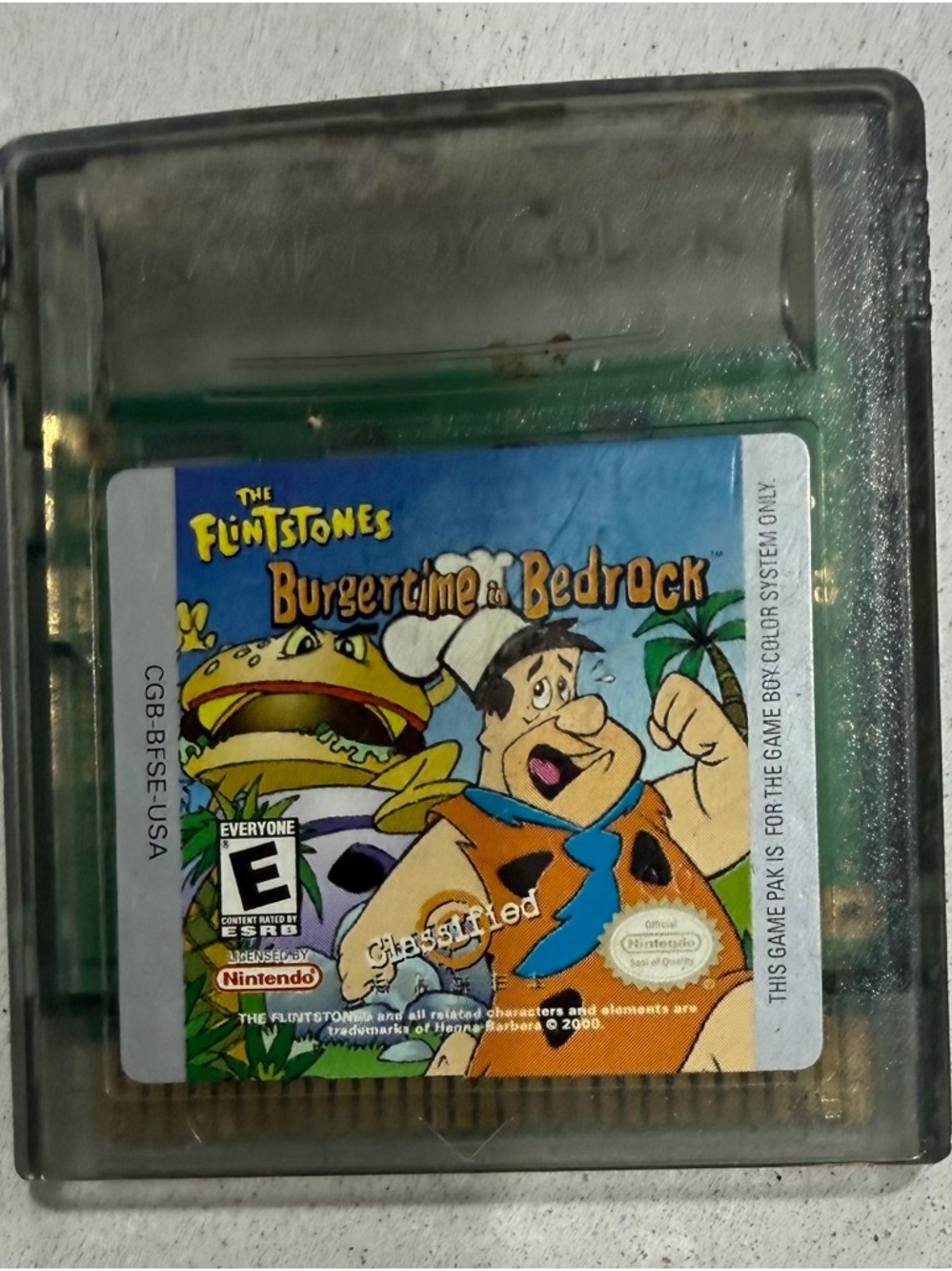 Nintendo game boy game. The Flintstones- Burgertime in Bedrock